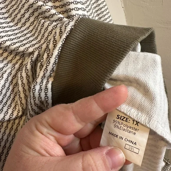 Green/Off White Long Sleeve Pullover - Picture 5 of 5